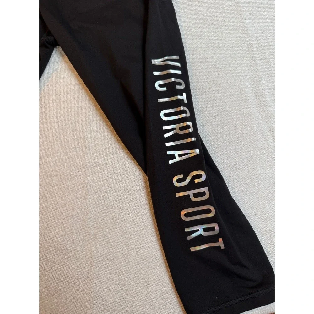 Victoria Sport Black Athletic Capris Leggings Cropped Workout Pants Women's Sz L